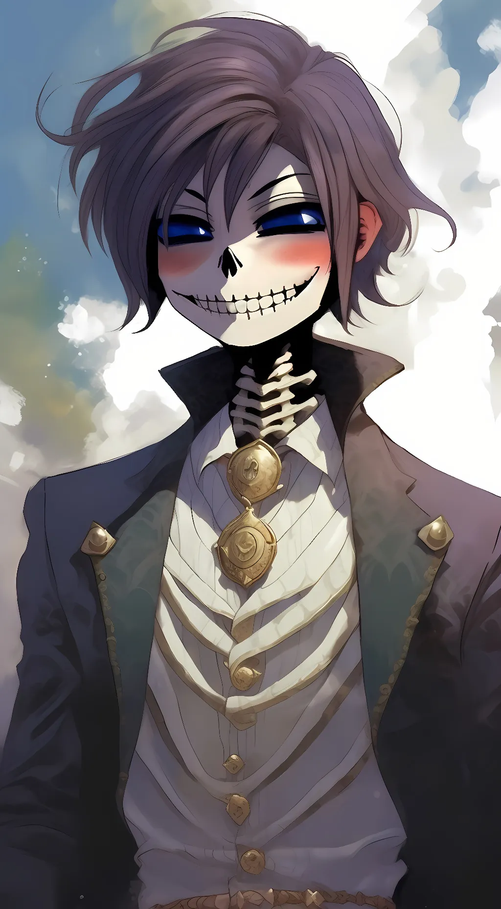 ai character: skeleton boy background