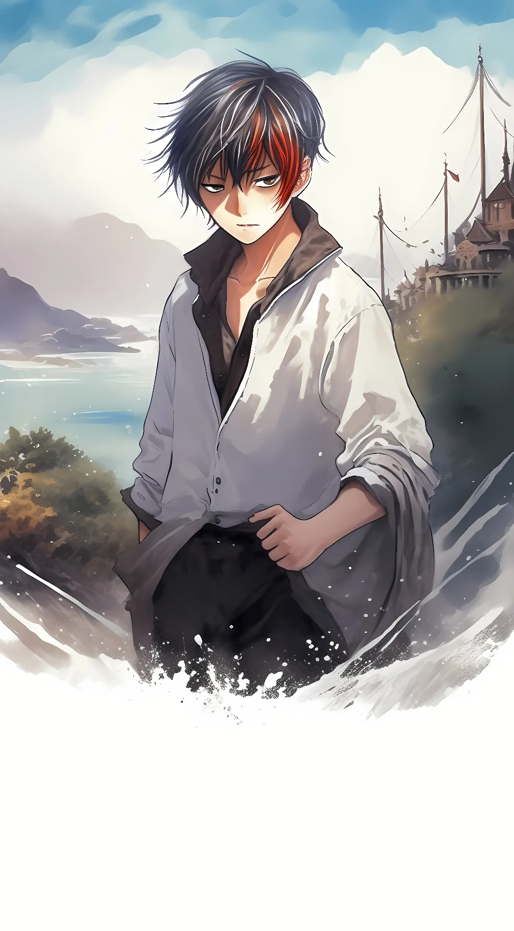 ai character: shoto todoroki  background