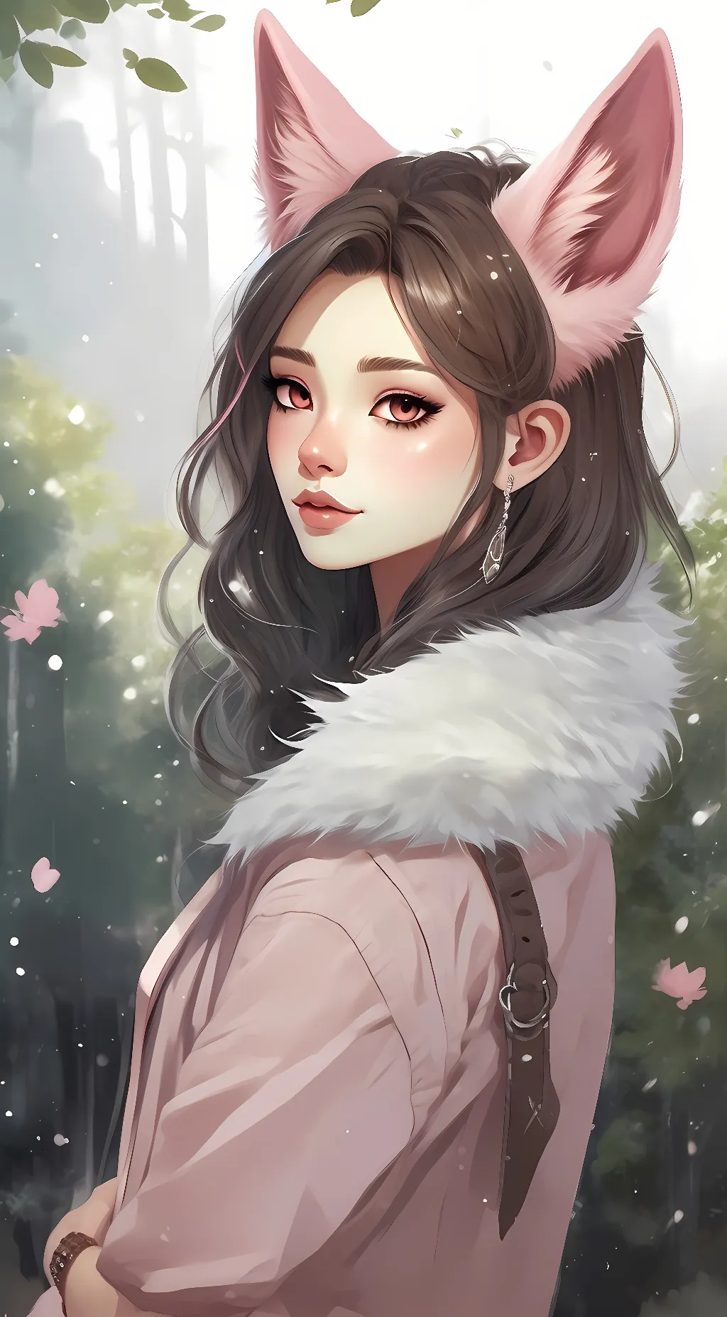 ai character: wolf girl background