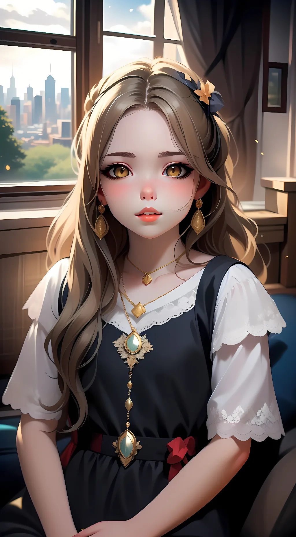 ai character: rose background