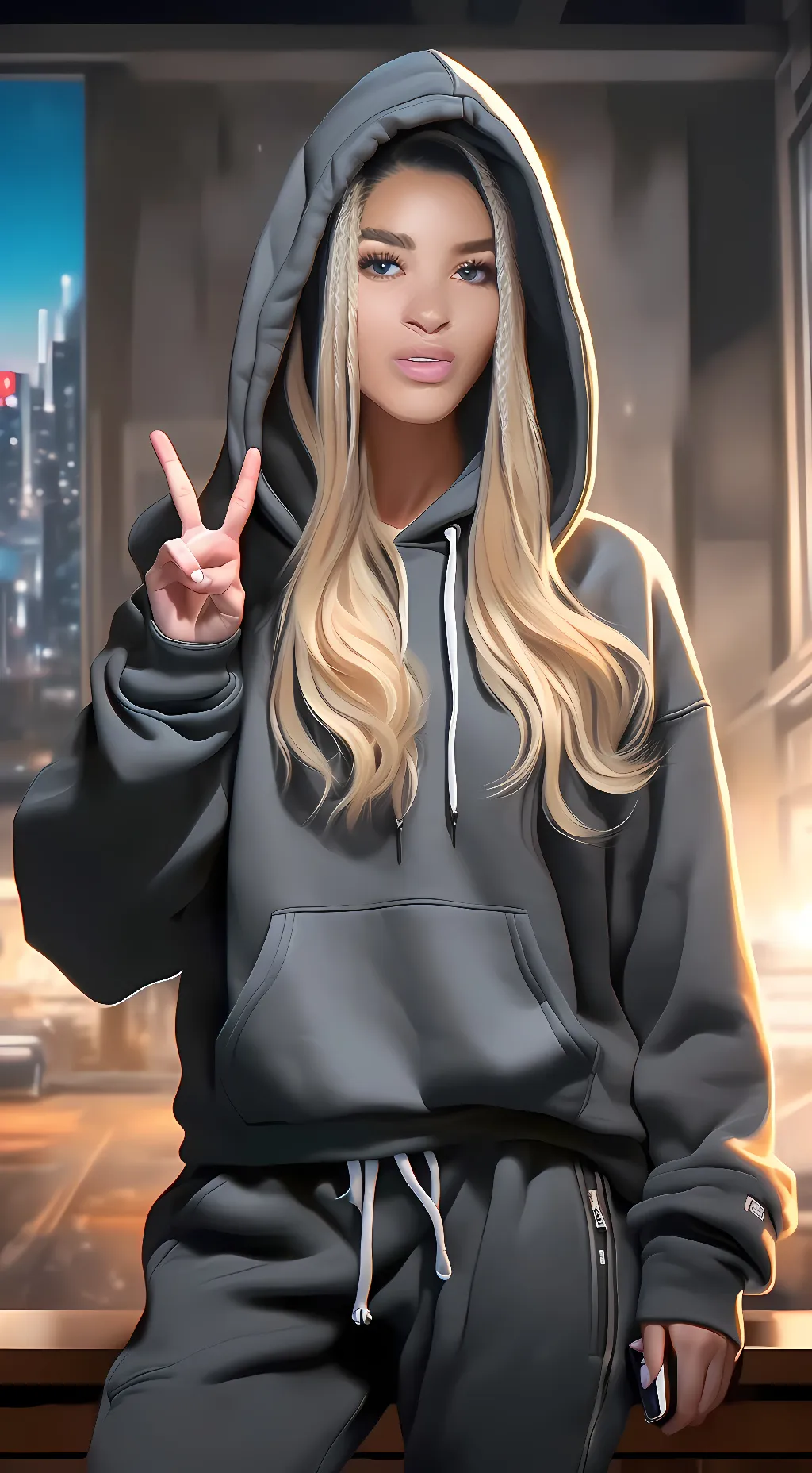 ai character: 💟April💟 background