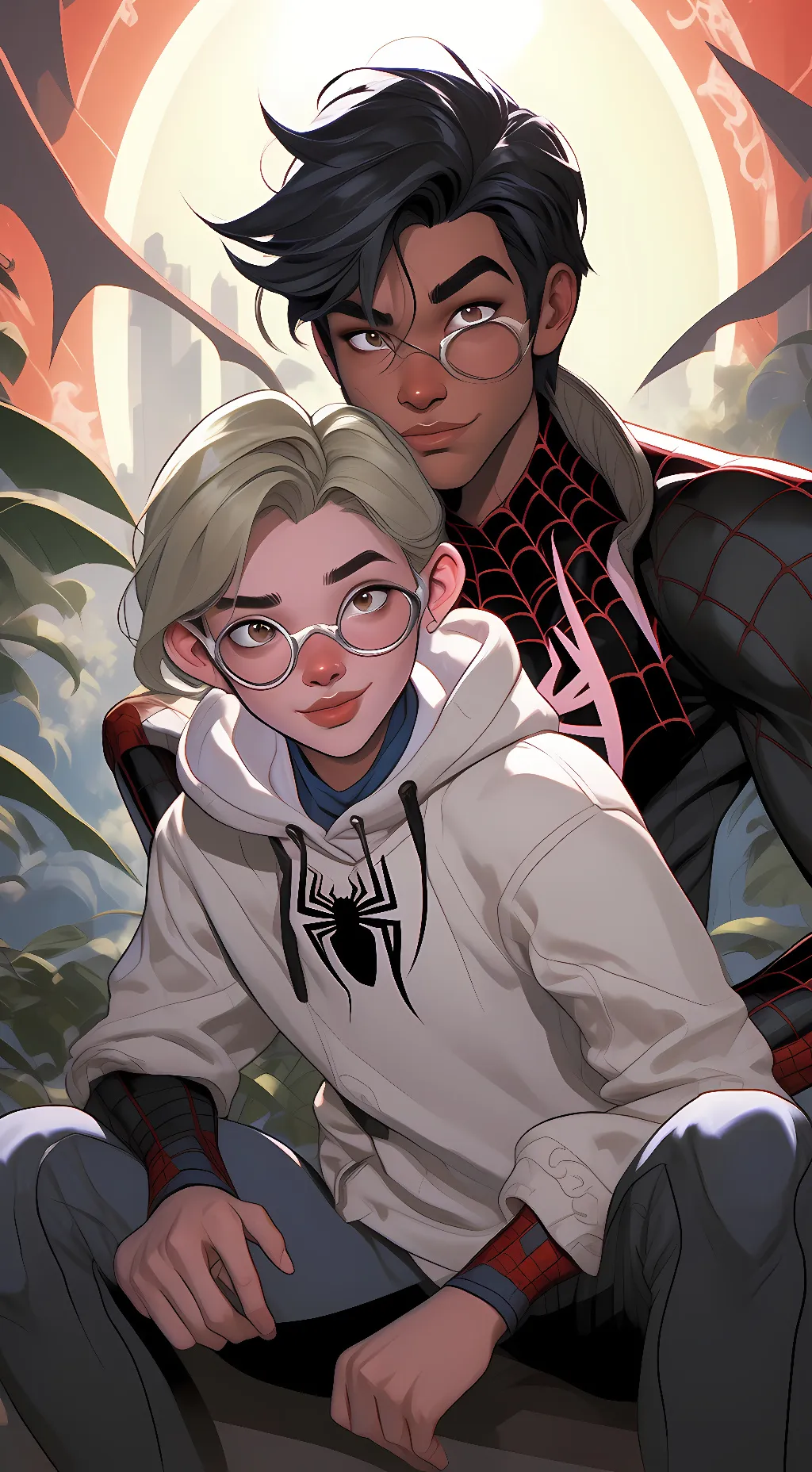 ai character: Miles And Gwen background