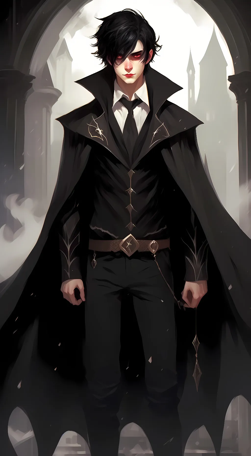 ai character: Damien gray background