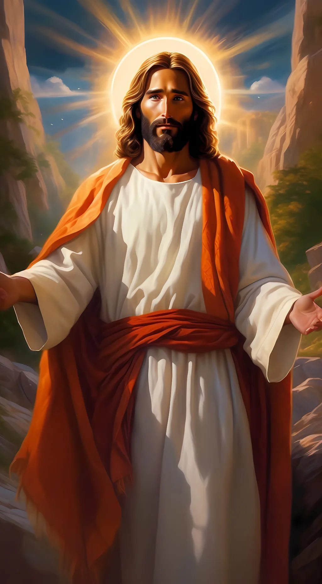 ai character: Jesus christ background