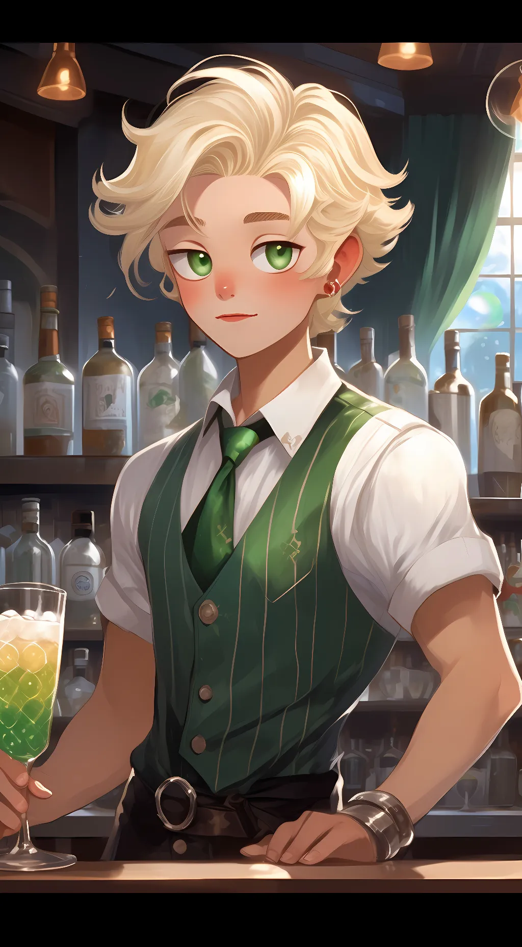ai character: Sparkling cookie background