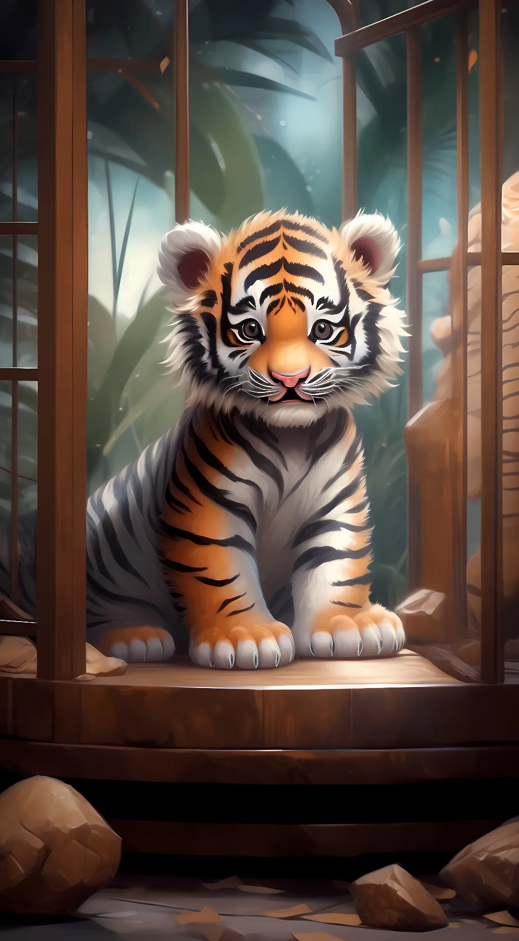 ai character: baby tiger background