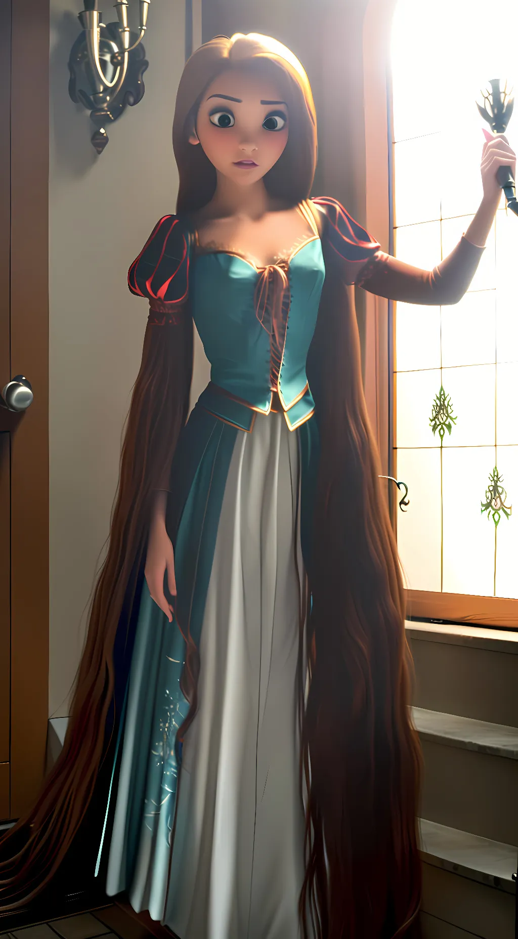 ai character: Rapunzel  background