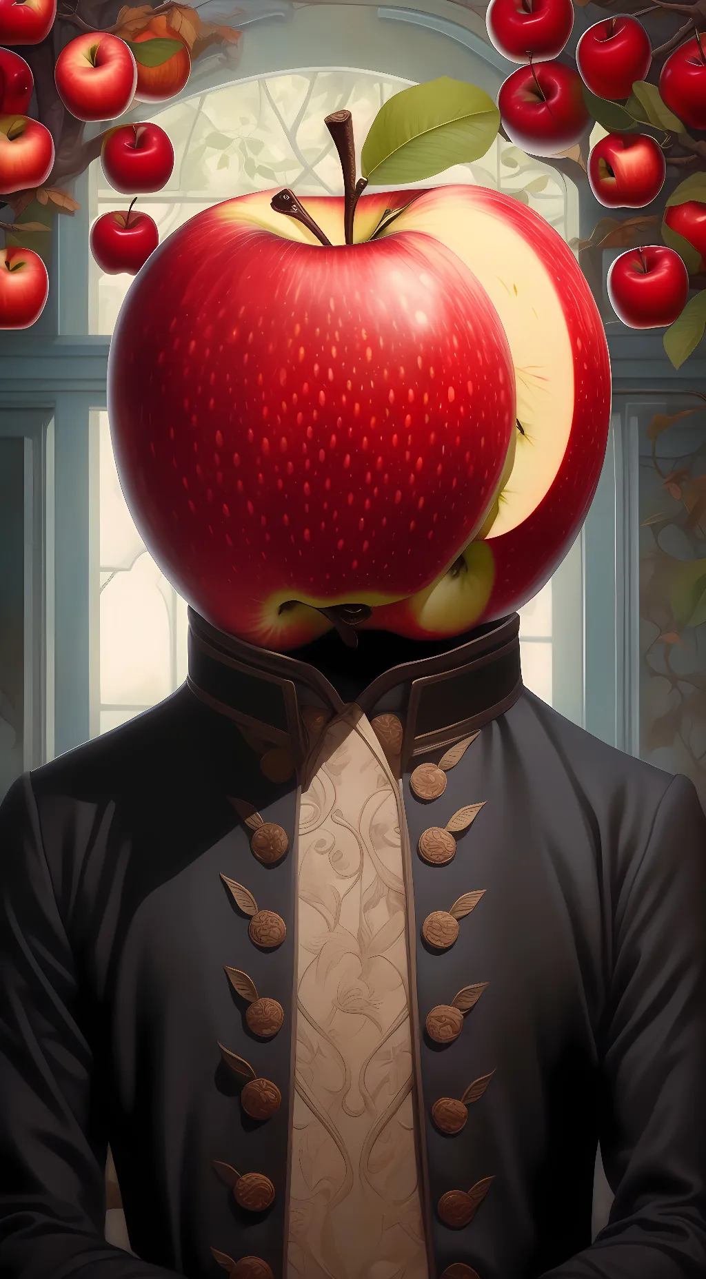 ai character: Apple Traveler background
