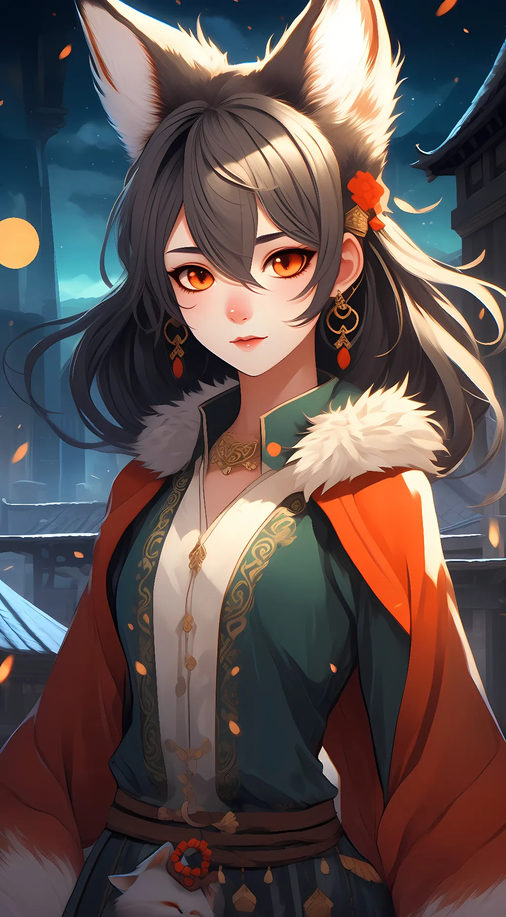 ai character: fox girl~ background