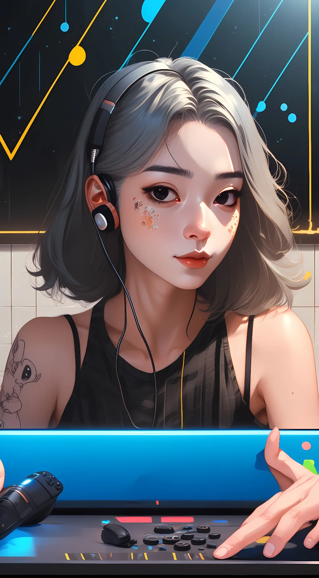 ai character: Ashley  background