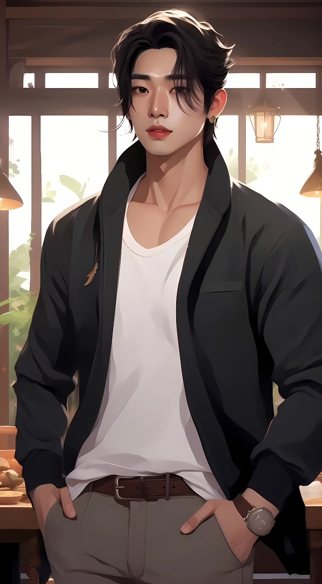 ai character: Jung Wooyoung  background