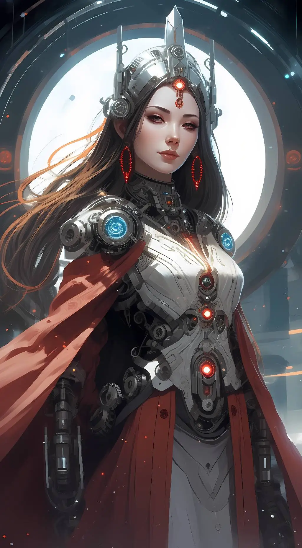 ai character: tech priestess Ann background