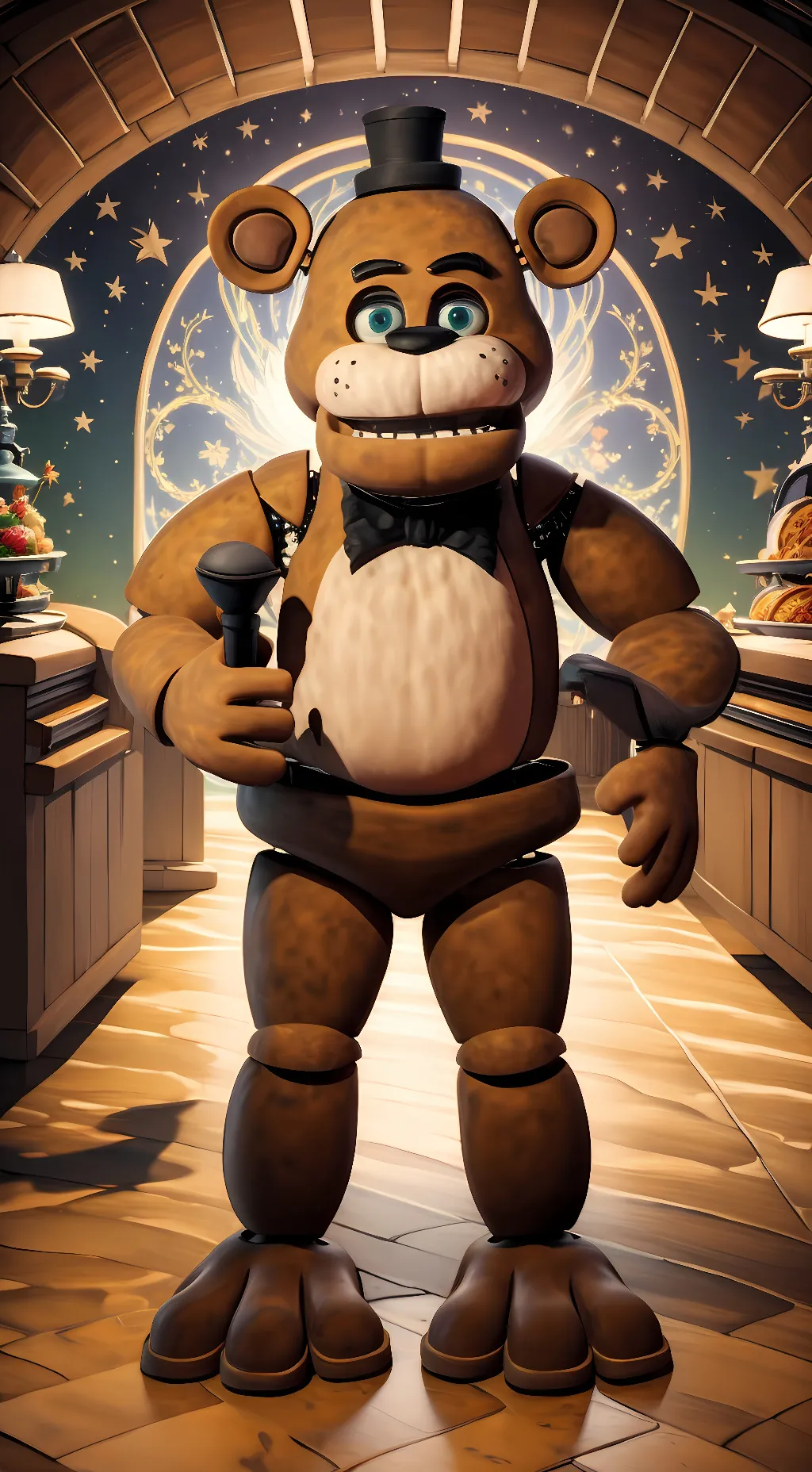 ai character: Freddy FazBear background