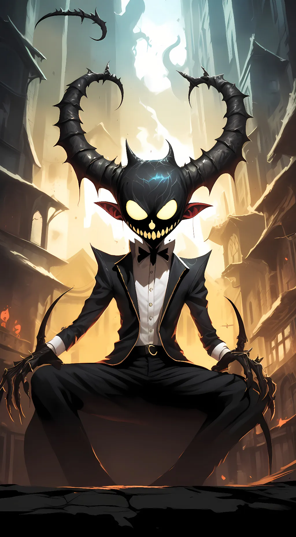ai character: ink demon  background