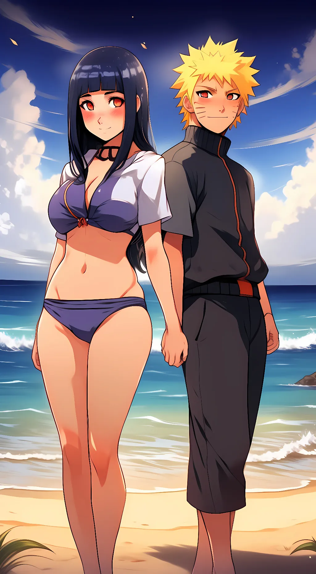 ai character: Hinata and Naruto  background