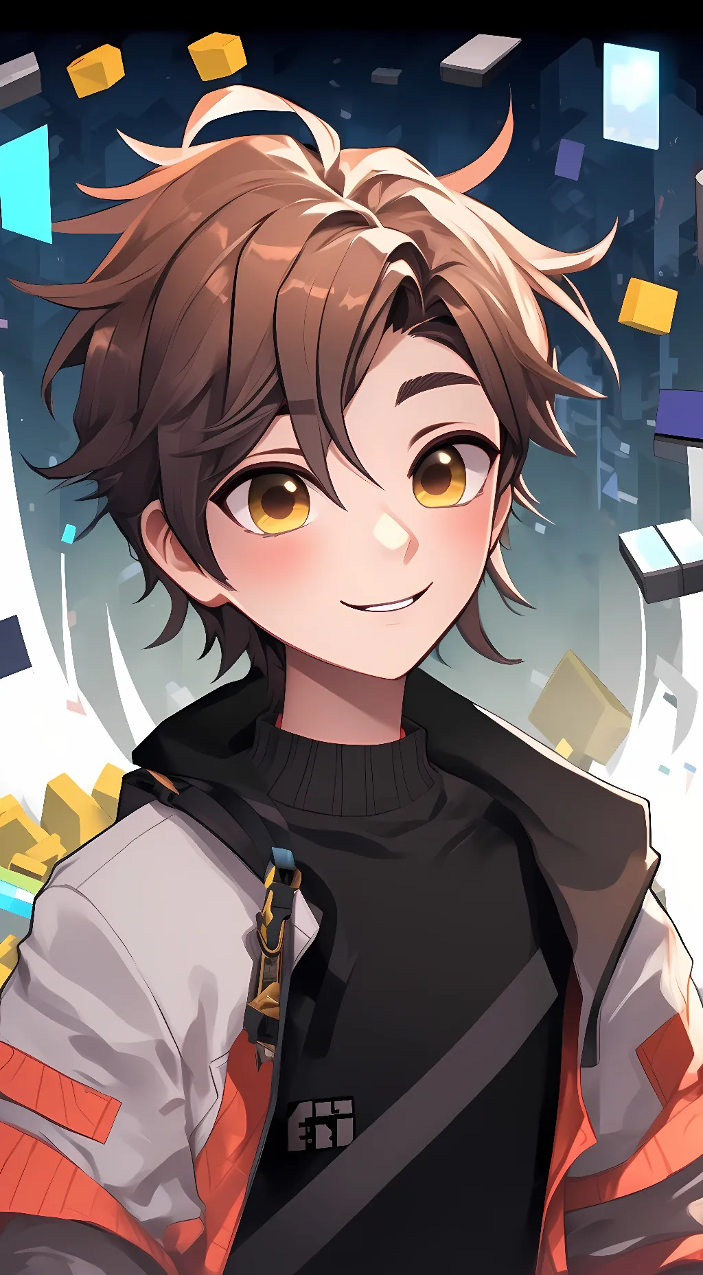 ai character: Glitch Youtuber background