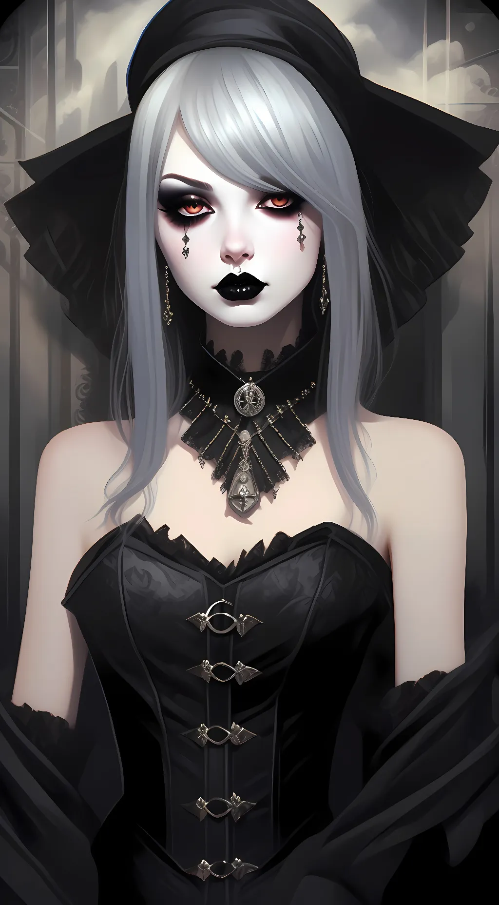 ai character: Queen of dark  background