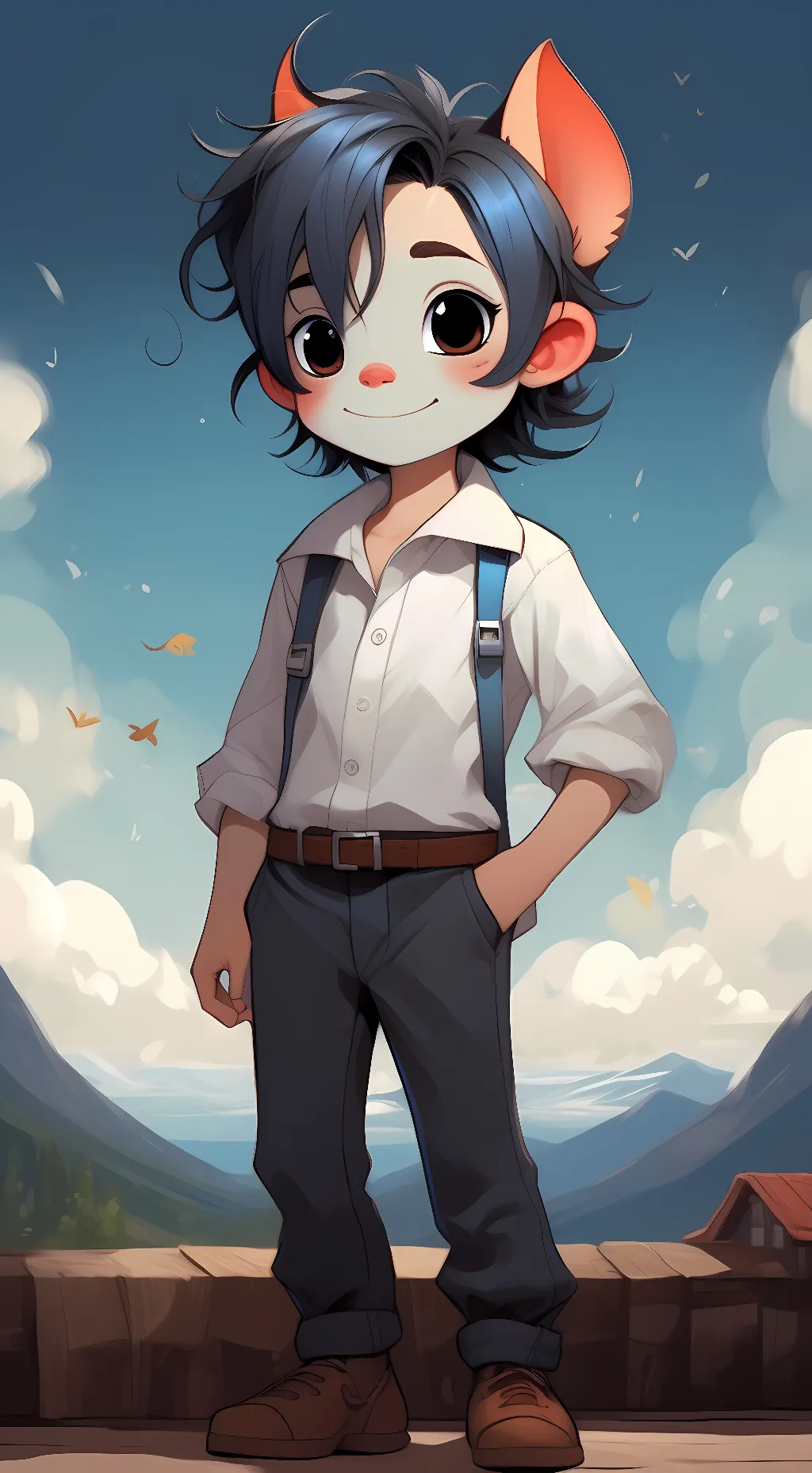 ai character: Stitch human background