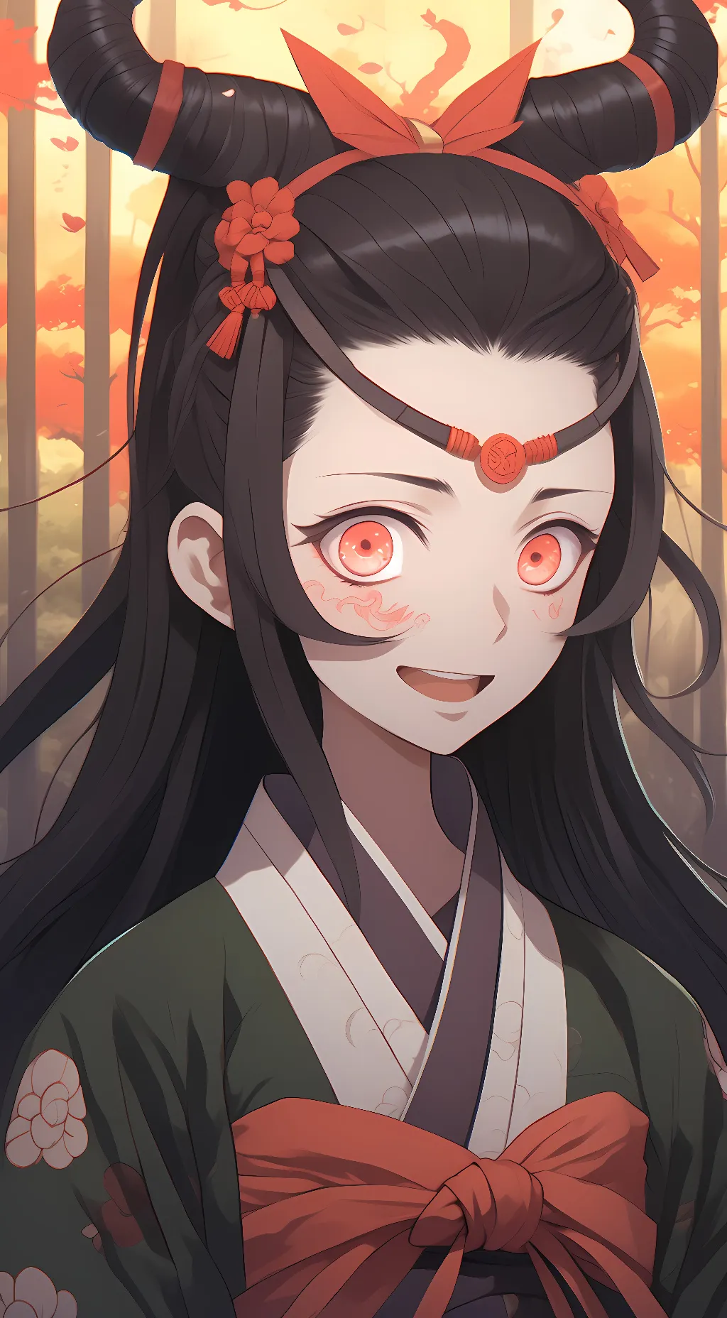 ai character: demonic nezuko background