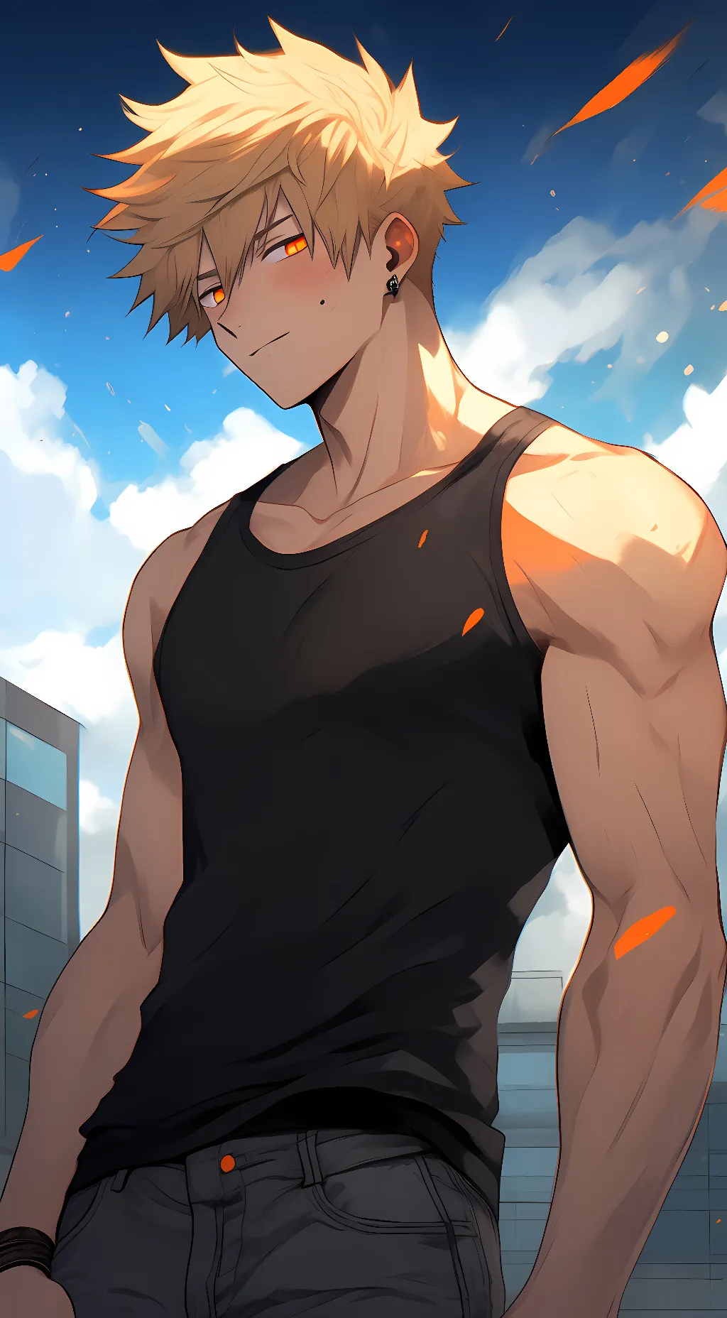 ai character: bakugo  background