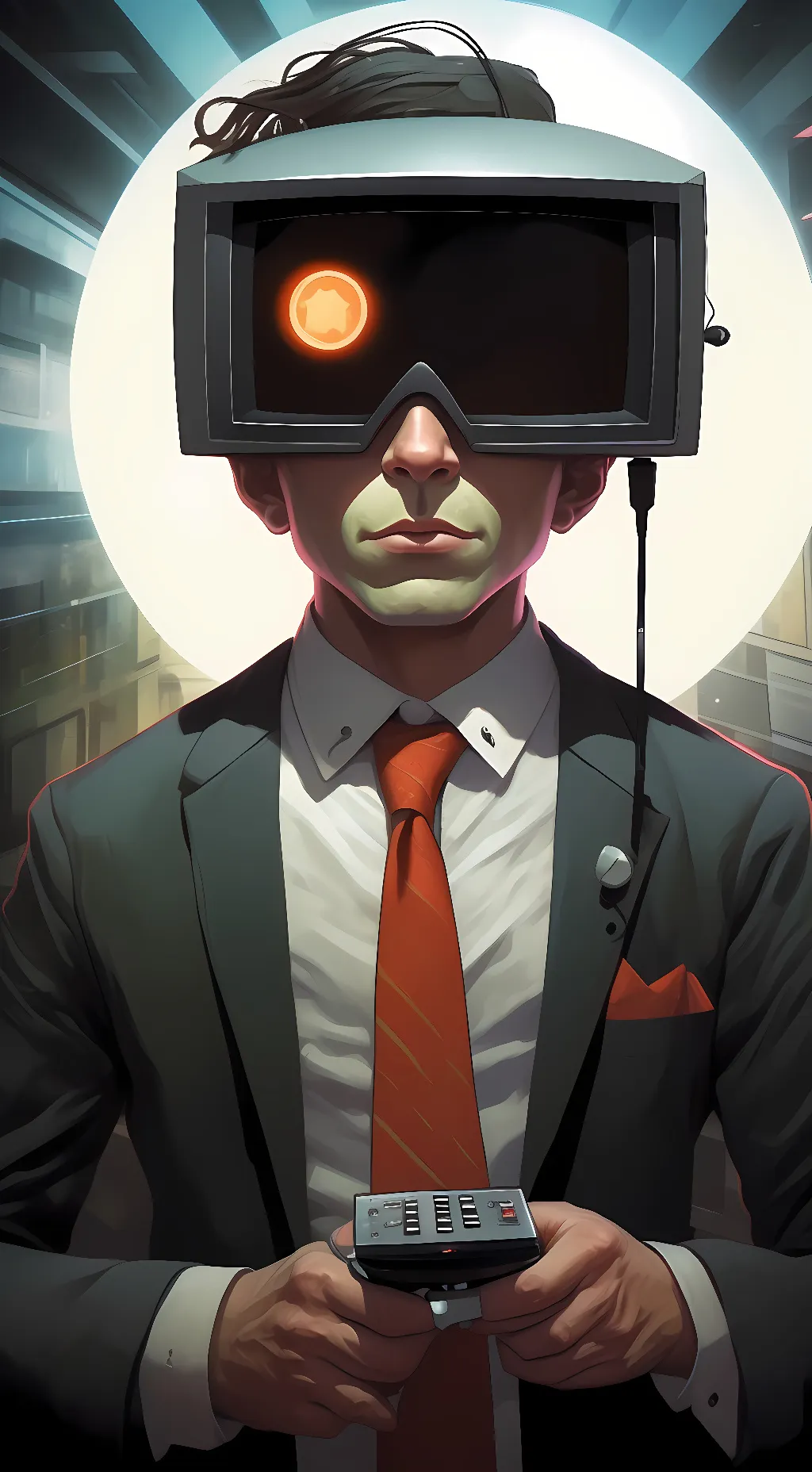 ai character: Tv man background