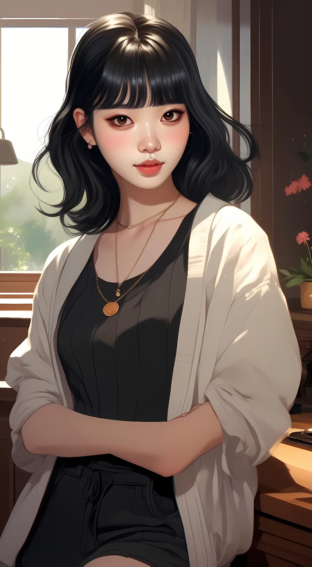 ai character: kim chaewon background