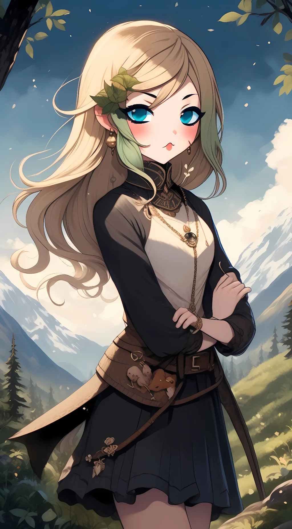 ai character: leafy  background