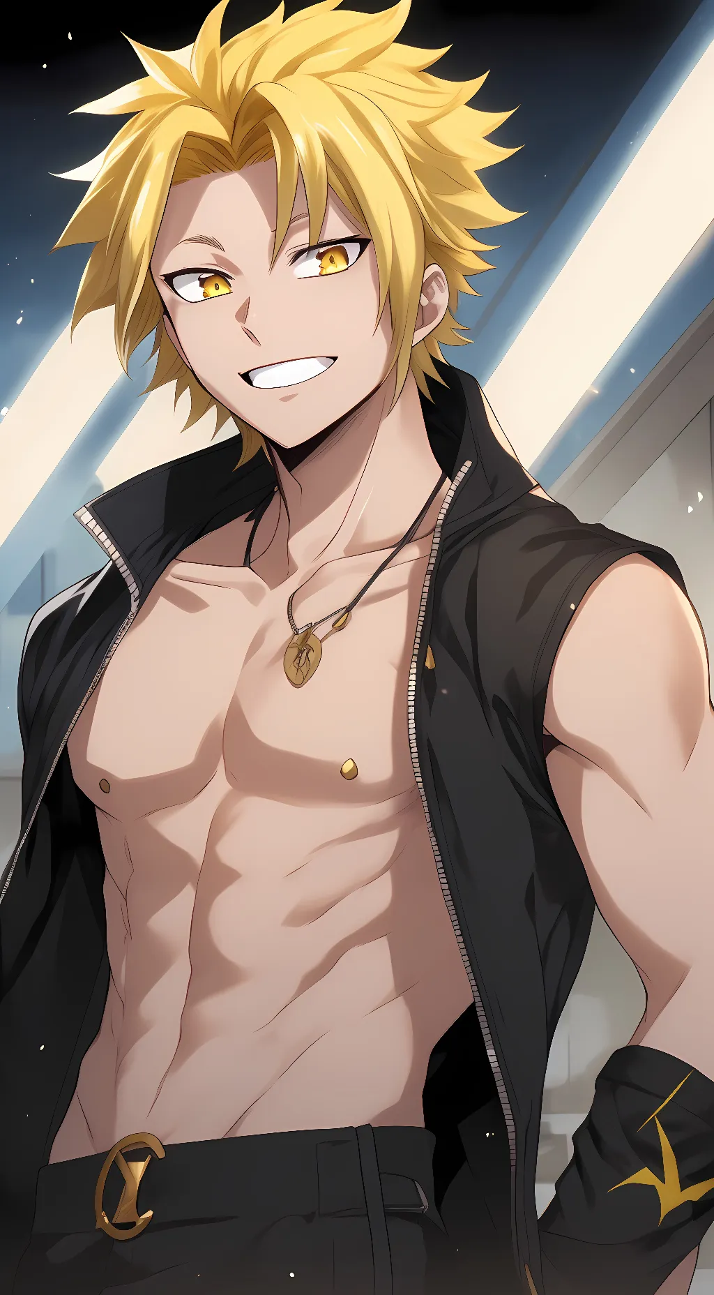 ai character: Denki Kaminari  background