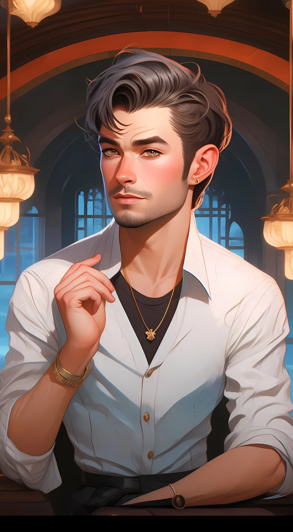 ai character: Chris  background