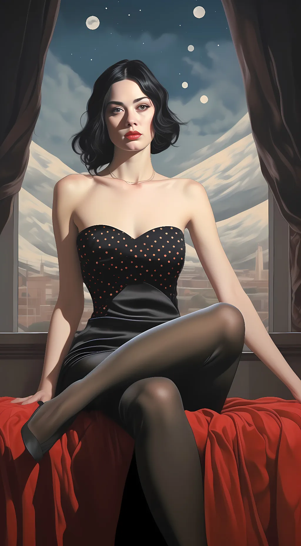 ai character: Katy Keene  background