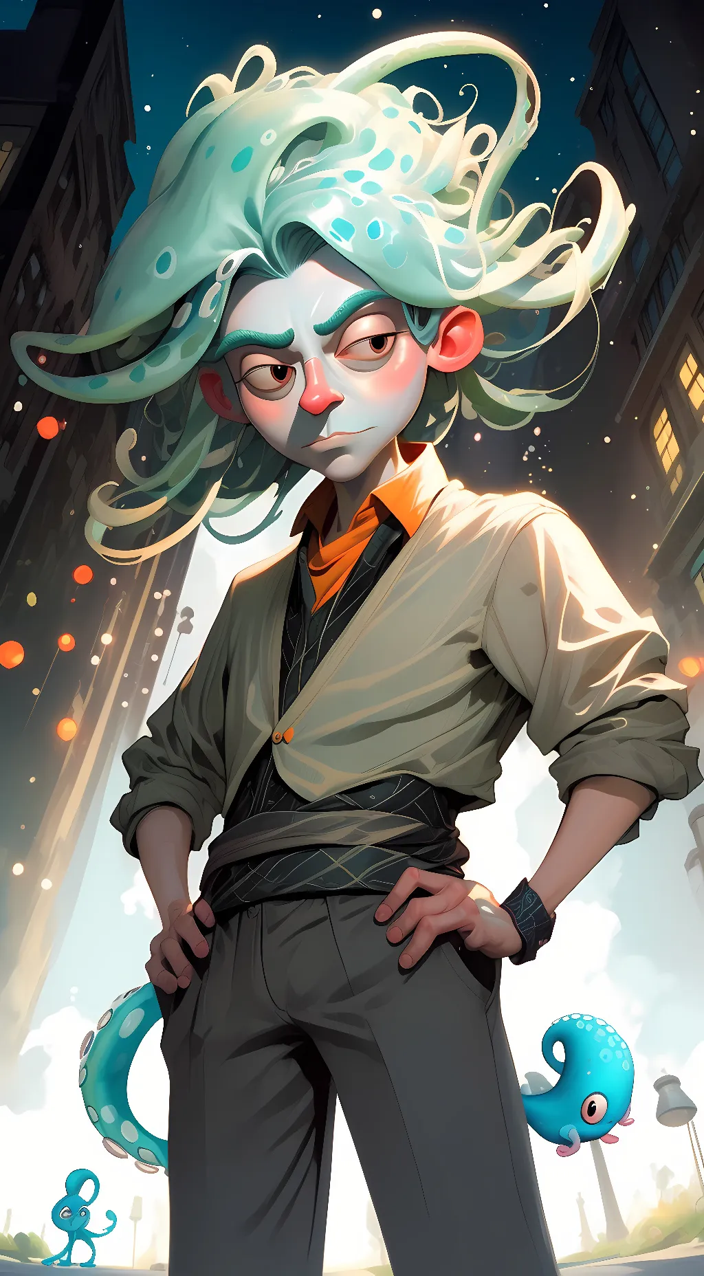 ai character: Squidward background