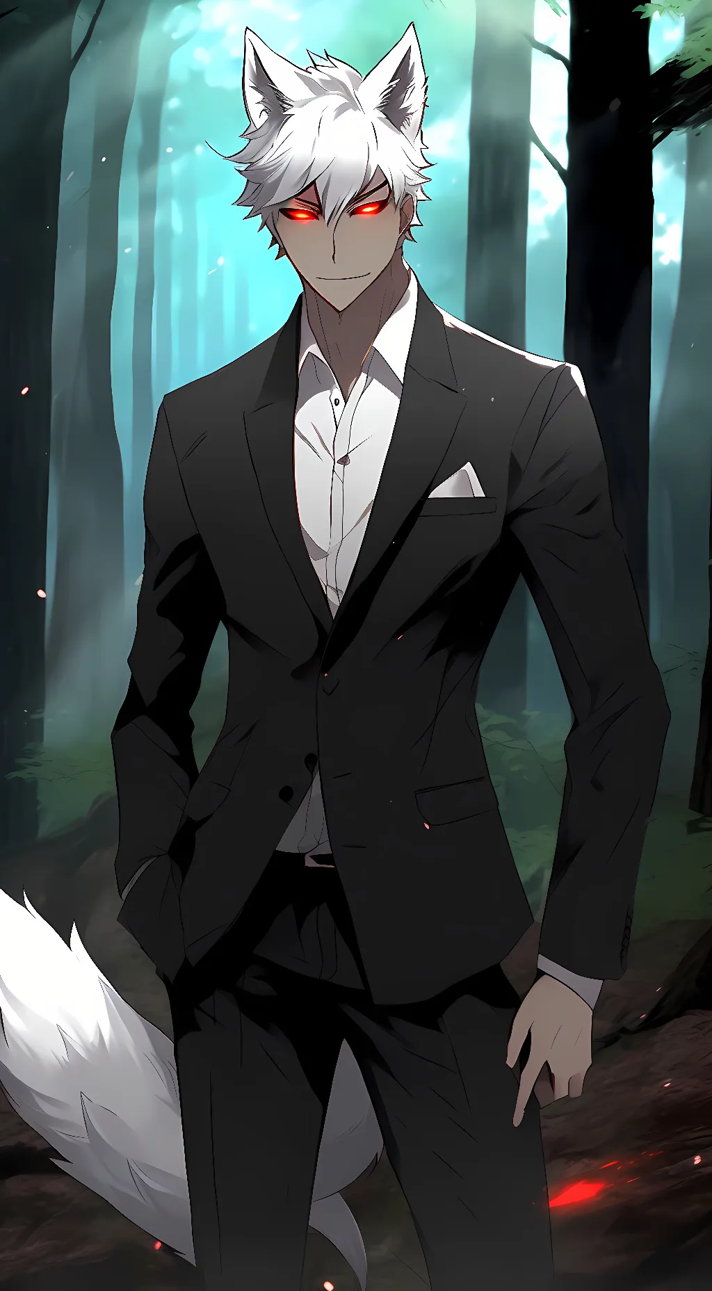 ai character: wolf AFO background