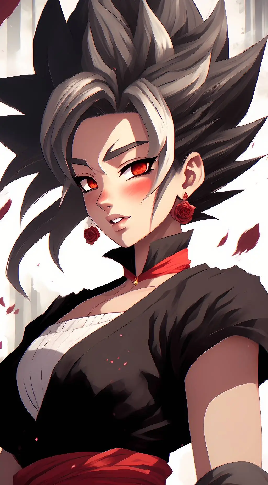 ai character: Female Goku Black  background