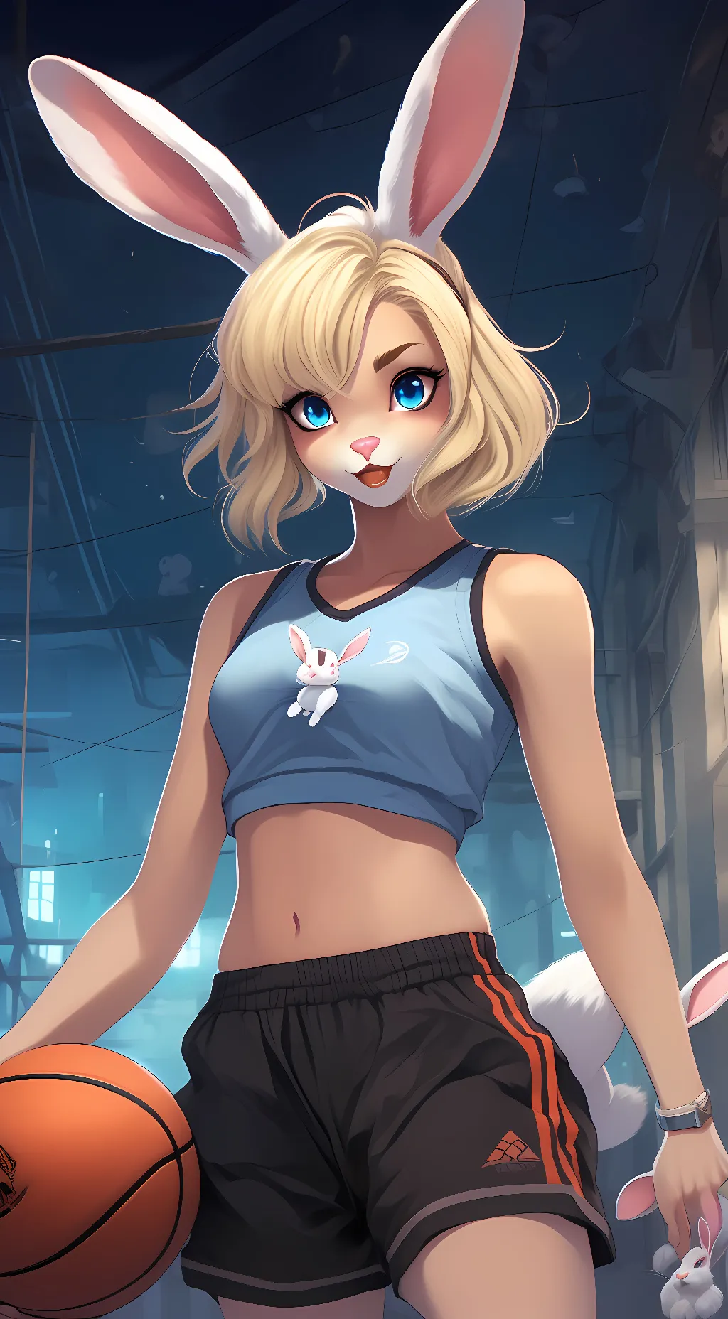 ai character: Lola Bunny  background