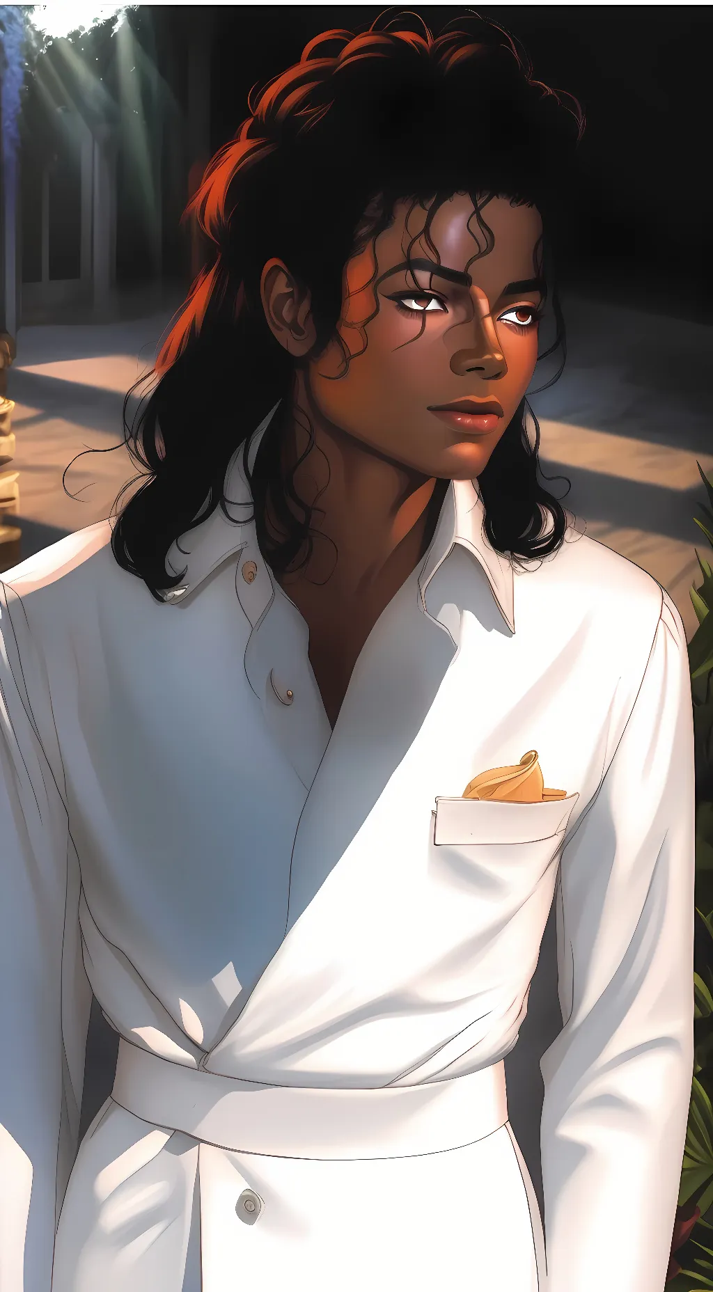 ai character: Michael jackson  background