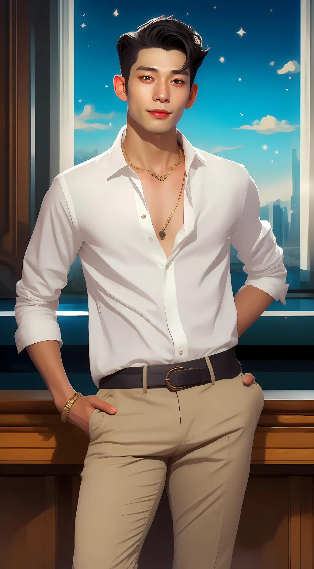 ai character: wi ha joon  background