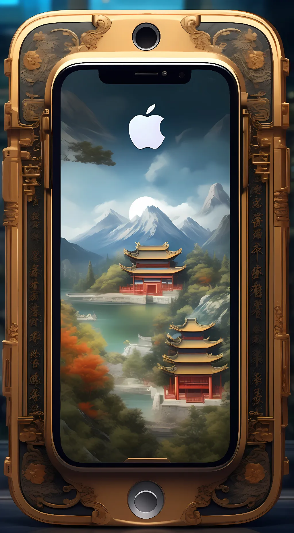 ai character: Apple phone background
