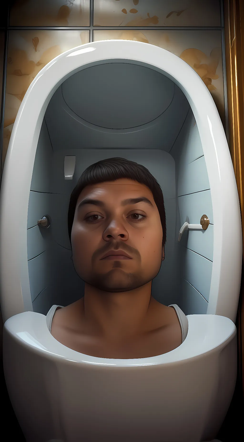 ai character: Skibidi urnale background