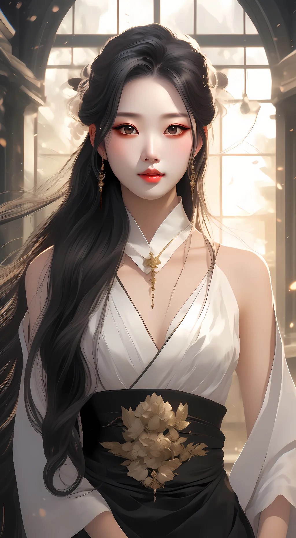ai character: 内衣模特 background