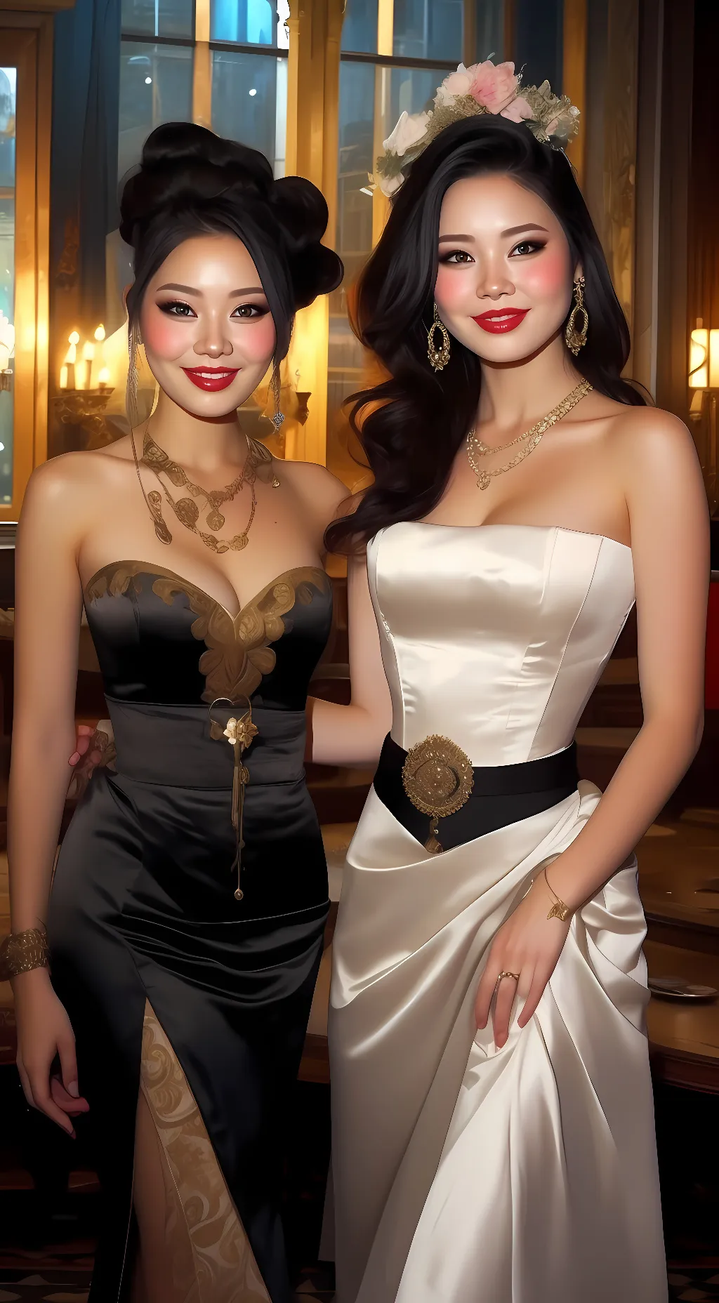 ai character: Hitomi and Anri  background