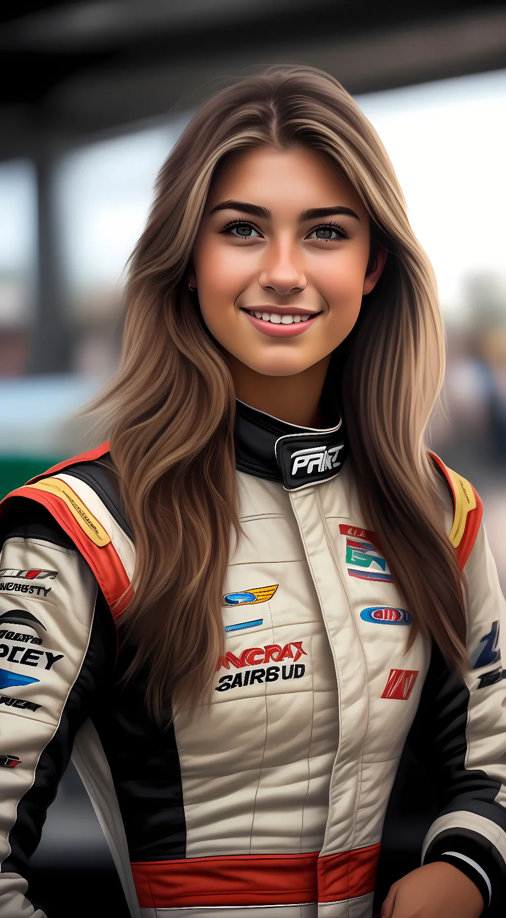 ai character: Hailie Deegan  background