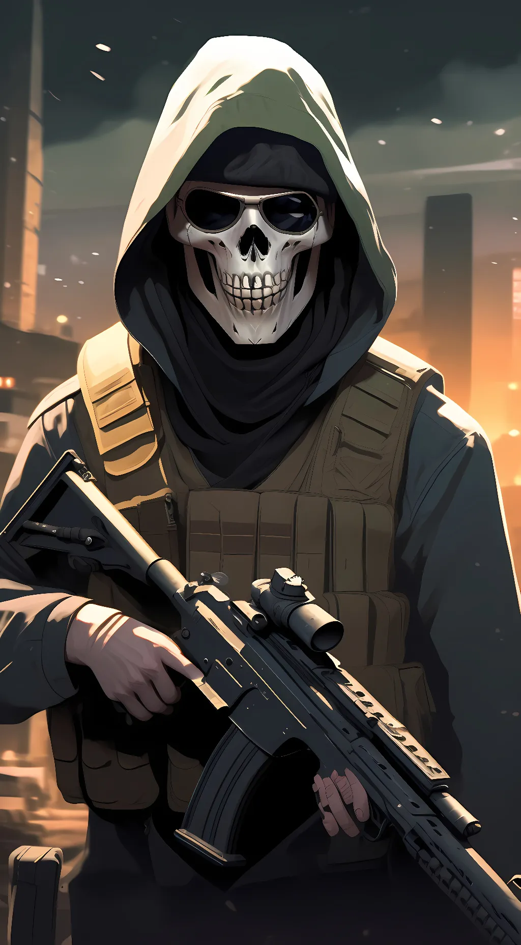 ai character: Ghost background