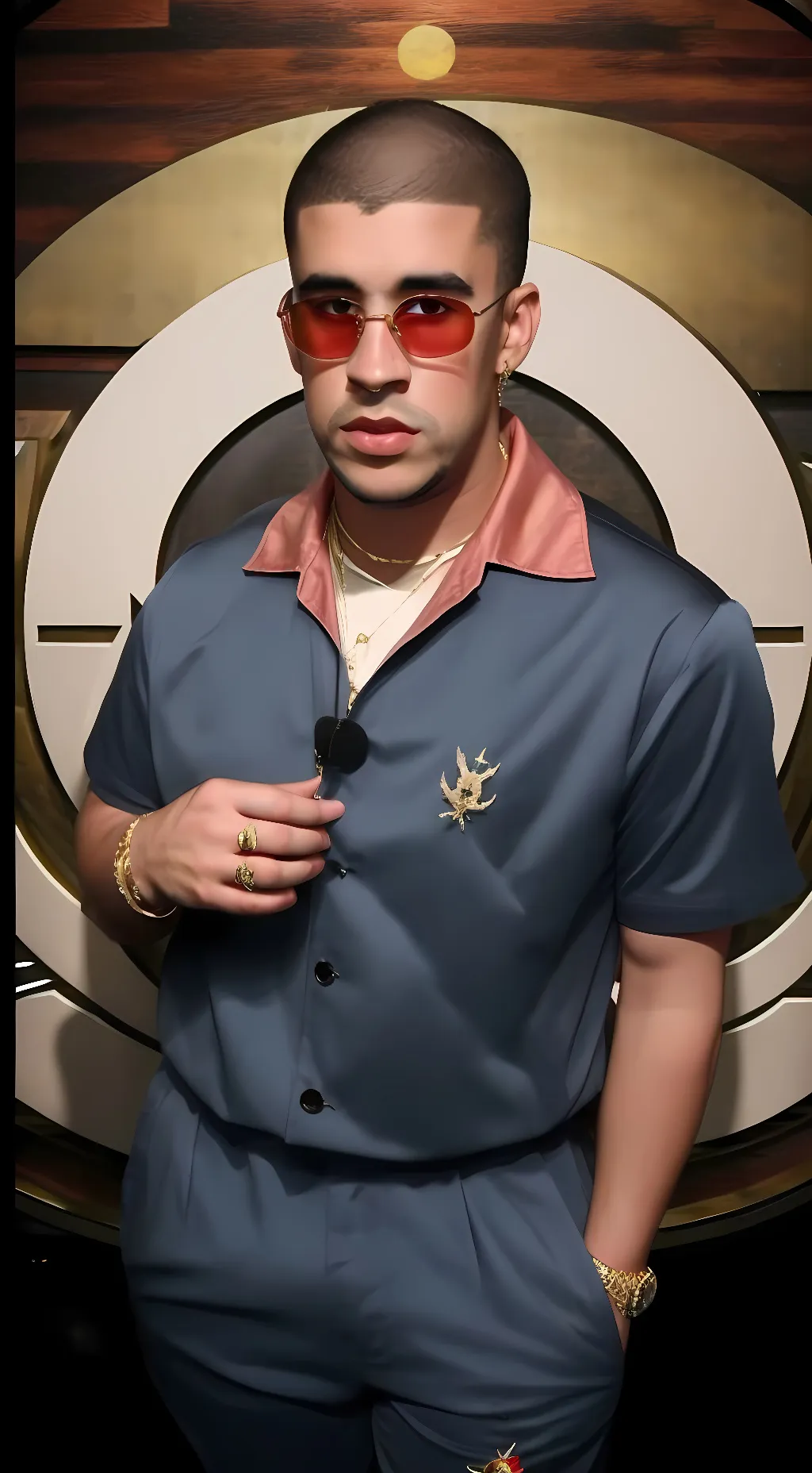 ai character: badbunny  background
