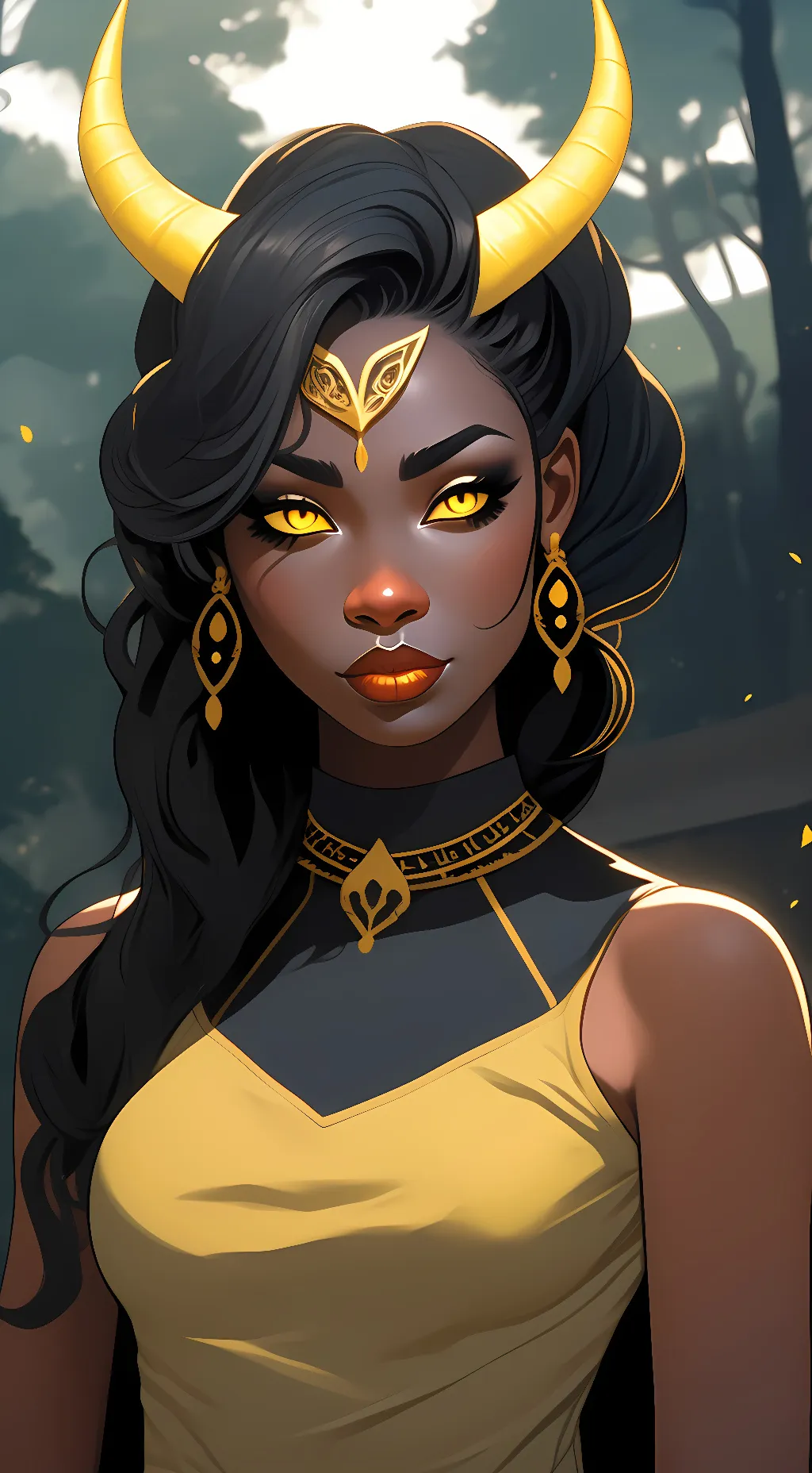 ai character: Gold background