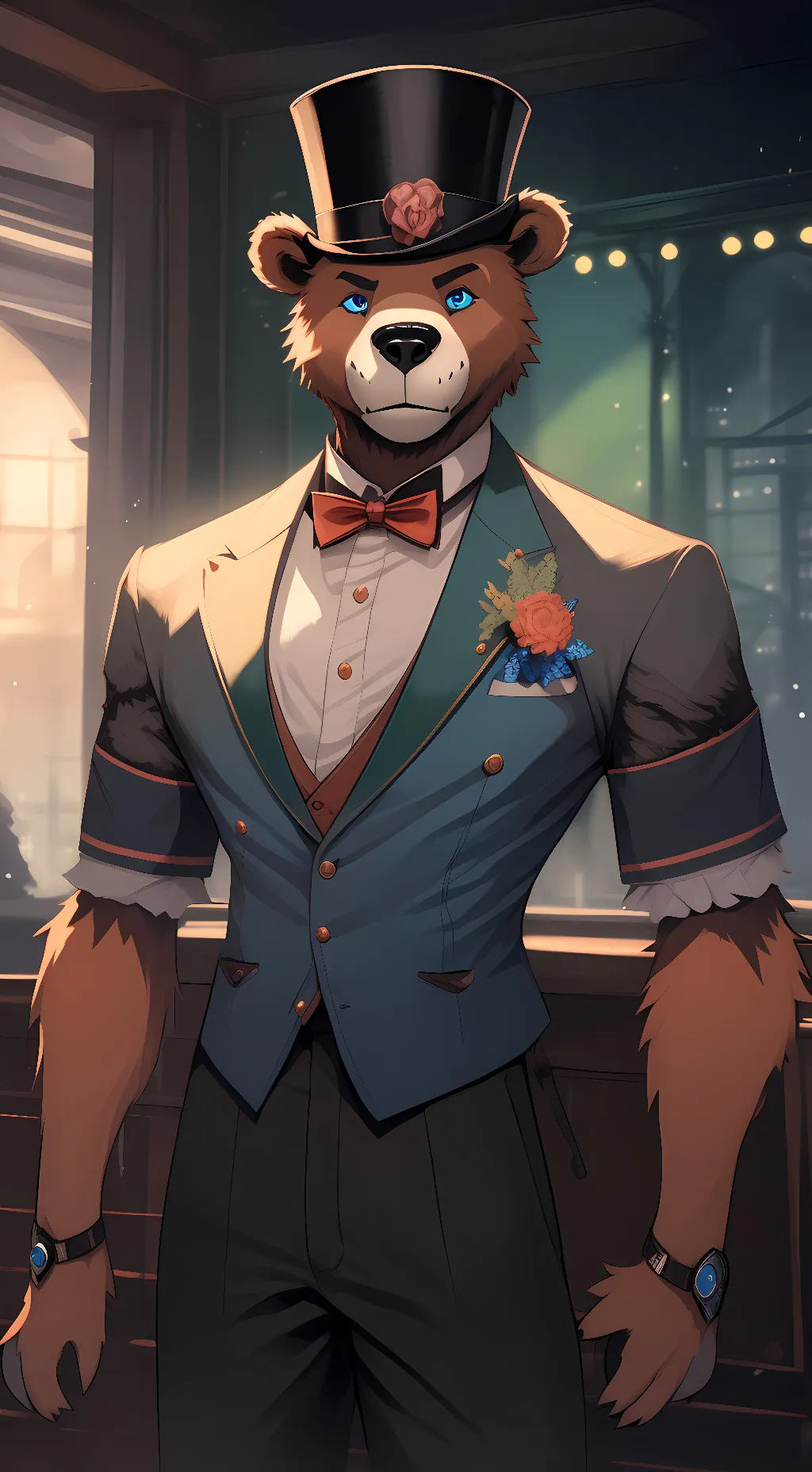ai character: Glam Freddy background