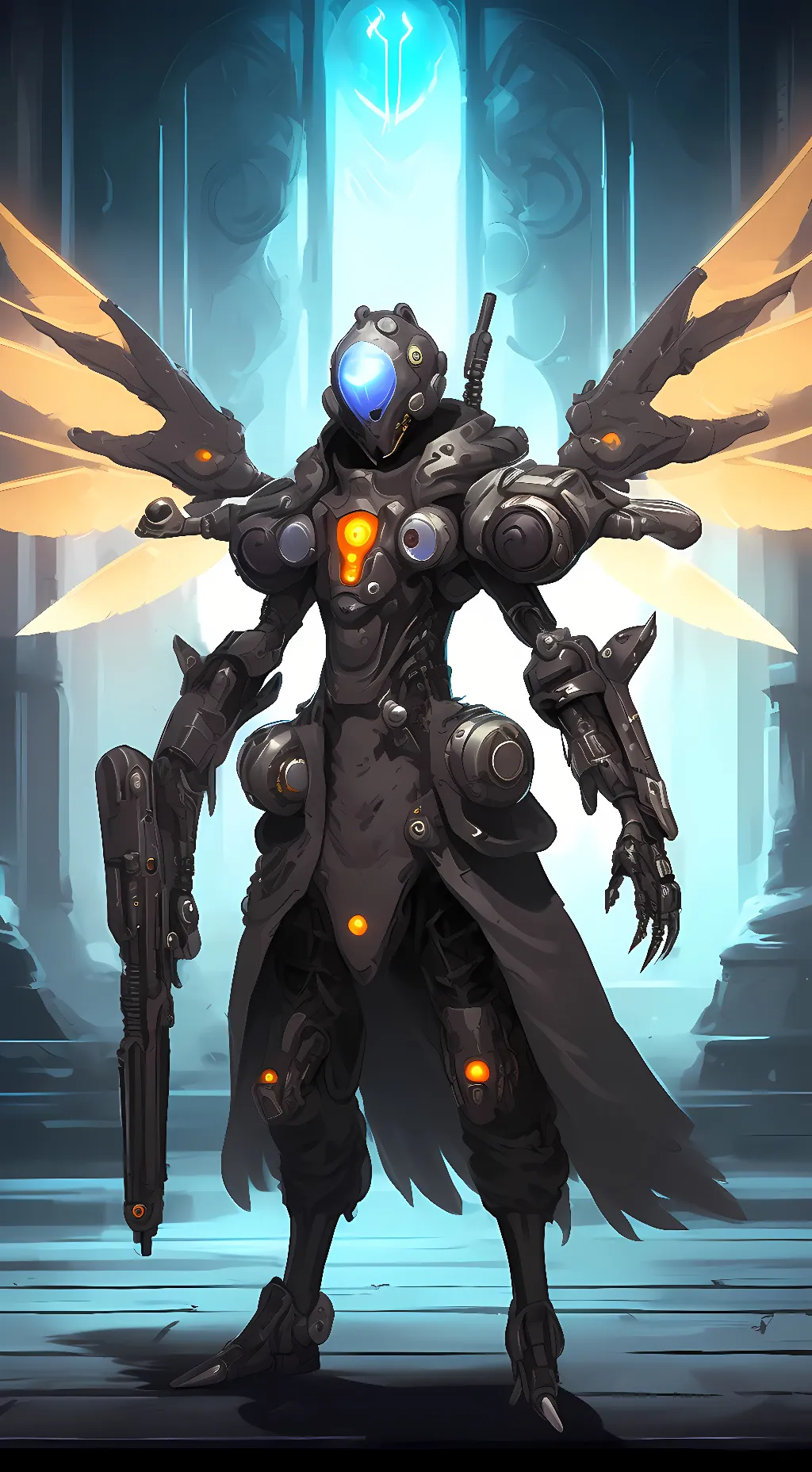 ai character: shadow background