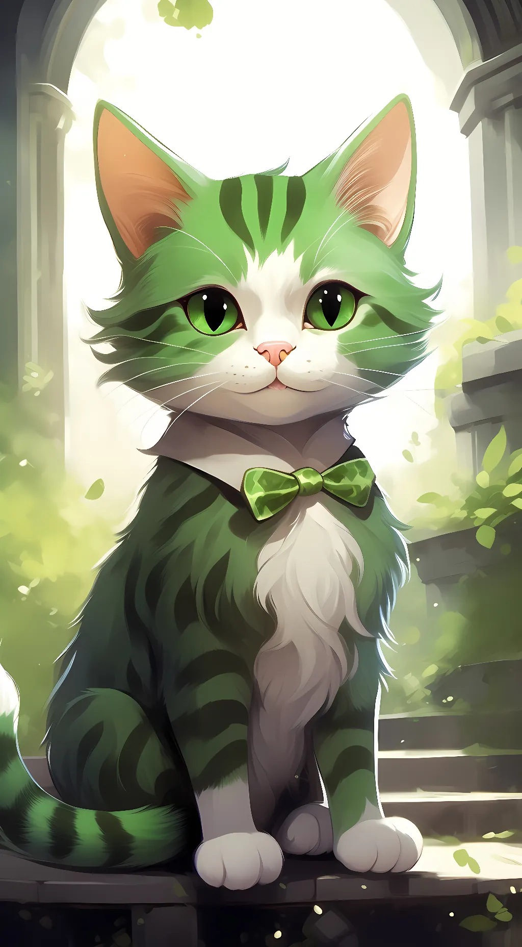 ai character: Emerald background