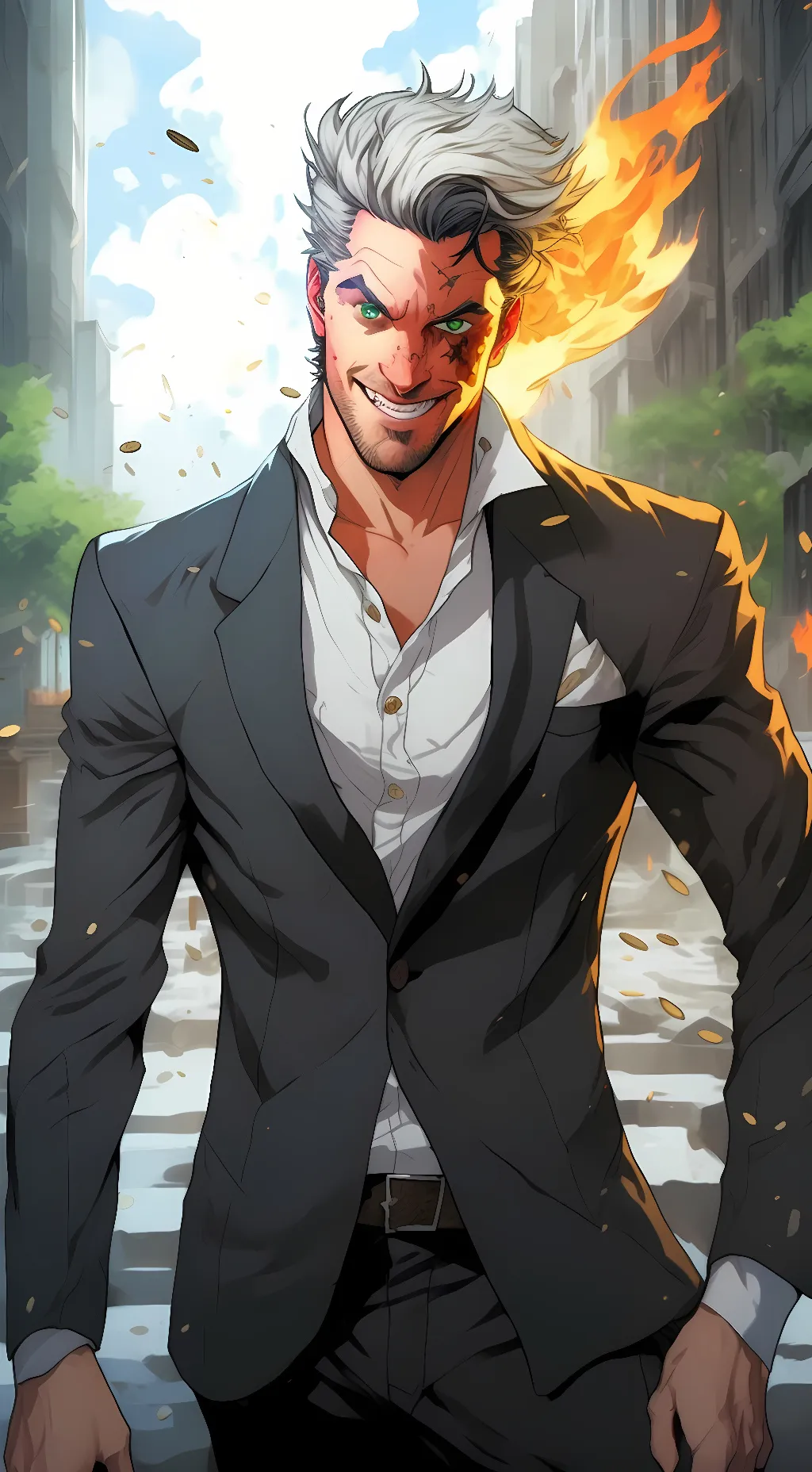 ai character: Two Face background