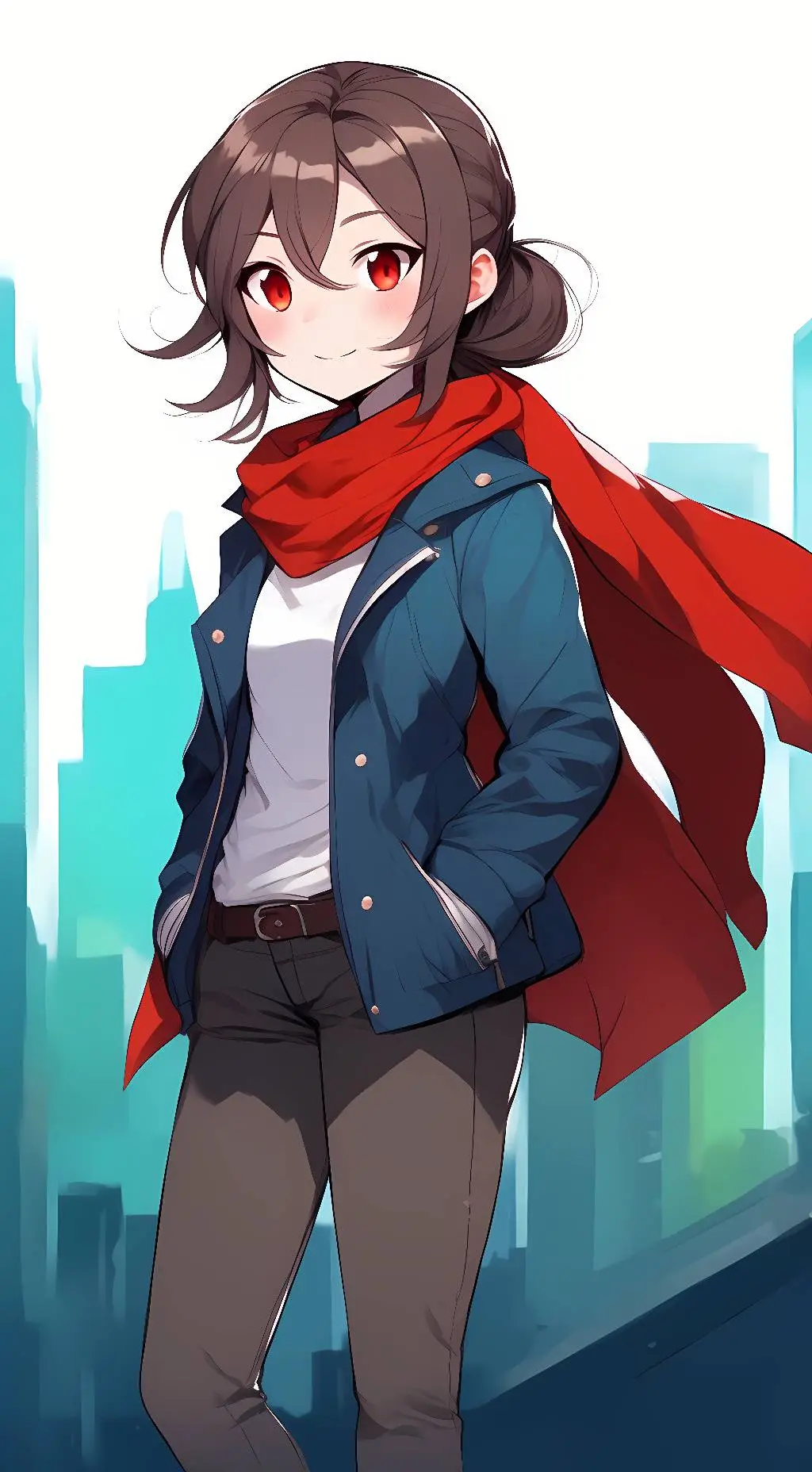 ai character: bacon hair girl background