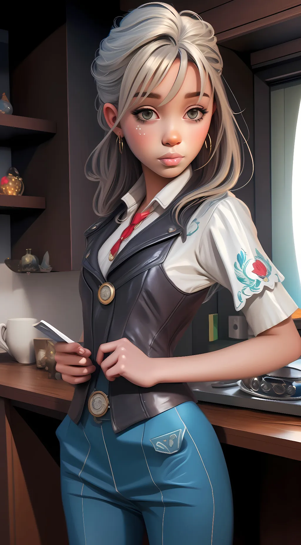 ai character: moon princess  background